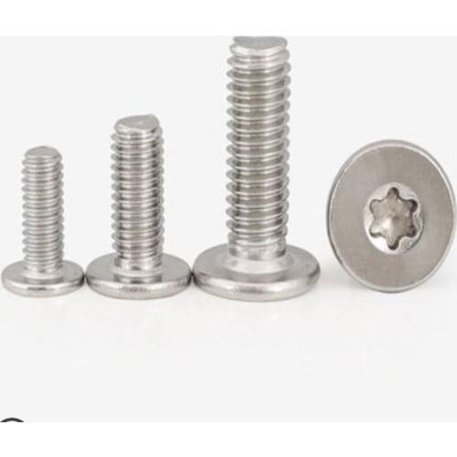 5/10/50X CM M1.6 M2 M2.5 M3 M4 M5 M6 M8 304 A2 Stainless Steel Torx Six-Lobe Ultra Thin Flat Wafer Head Screw Bolt Length=2-50mm