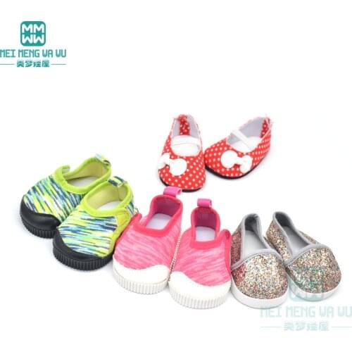 7cm Mini toy baby shoes for doll fit 43 cm new born dolls accessories and American doll Casual shoes