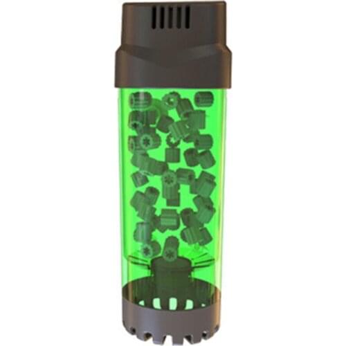 Aquarium Fish Tank Fluidized Moving Bed Filter Bubble Bio Media Filter with Air Stone and Sponge Filter