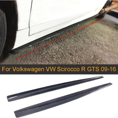 Carbon Fiber Car Side Skirts Apron For Volkswagen VW Scirocco R GTS 2009 - 2016 Car Door Side Skirts