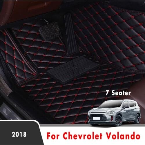 Car Floor Mats For Chevrolet Volando 2018 7 Seater Waterproof Leather Carpets Custom Styling Auto Accessories Interior Covers