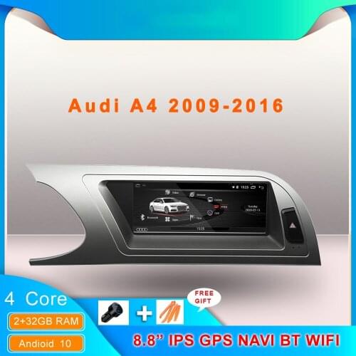 8.8 inch Android 10 system car multimedia player 2 + 32G RAM WIFI IPS touch screen GPS Navi radio BT for 2009-2016 Audi A4 B8