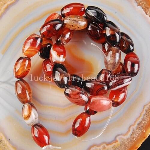 Free shipping Women 8x12mm Dream Carnelian Rice Art Loose Beads 15.5" FG6618