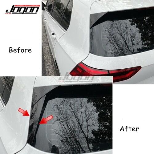 2pcs Glossy Black For VW GOLF 8 MK8 MK VIII 2020 2021 Car Rear Window Side Spoiler Canard Wing Splitter Cover Trim Accessories