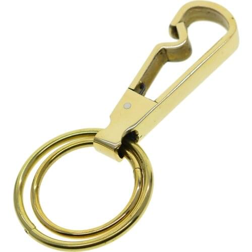 Solid Brass easy open spring Snap Hook Luxury business Key Chain Fob Lanyard Leathercraft Hardware mirror polished keychains