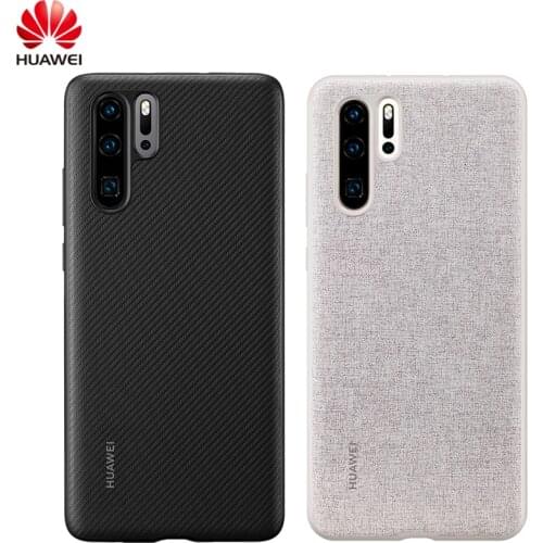Huawei P30 Case From Huawei Official Original Leather Protecive Cover Carbon / Canvas Fiber Business Style Huawei P30 case