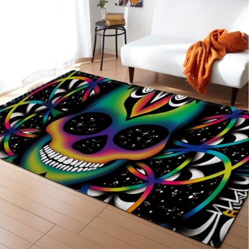 Skulls Series 3D Printing Carpets for Living Room Bedroom Decor Area Rugs Soft Flannel Home Mats alfombra Halloween Party Carpet