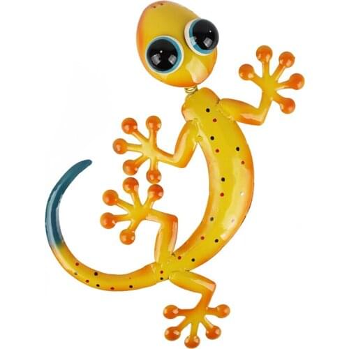 Home Garden of Metal Gecko Wall Animal Miniaturas Garden Decoration Outdoor Statues for Garden Decor Accessories Sculptures