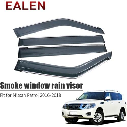 EALEN For Nissan Patrol 2016 2017 2018 Styling ABS Vent Sun Deflectors Guard Car Accessories 4Pcs/1Set Smoke Window Rain Visor