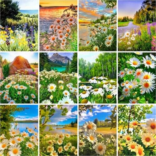 EverShine Diamond Embroidery Full Square Daisy Picture Rhinestones Diamond Painting Flower Cross Stitch Needlework Wall Decor