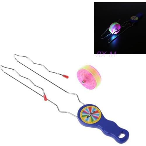HBB 1 Set LED YOYO Ball Colorful Flashing Magic Rail Rolling Flywheel Toy Kids Play Gifts Kids Luminous Toys (Random Color)