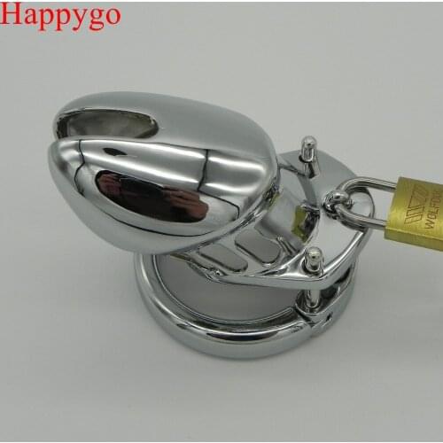 Happygo, Medium Size Alloy Metal Male Chastity Cages,Cock Cage,Penis Lock,Penis Ring,Adult Games,Sex Toys,Inside Diam:45mm