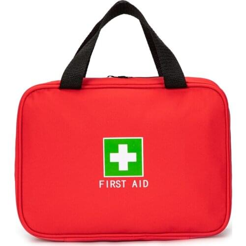 Red First Aid Bag Empty 1st Aid Bag Section Dividers Medical Travel Case First Responder Storage Compact Survival Medicine Bag