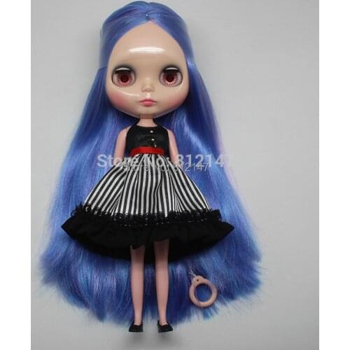 Free shipping Nude dolls(blue ,purple hair )