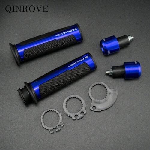 Motorcycle 22MM Hand Grips With Bar End Aluminum Rubber Handle Grips For Suzuki Intruder Bandit 600 SV400 SV650 V-Strom 250 650