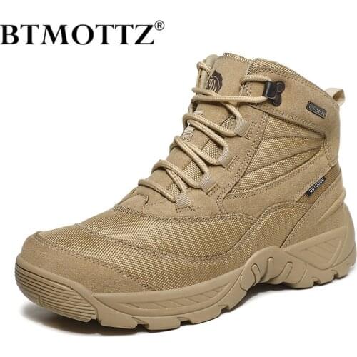 Men Military Tactical Boots Waterproof Combat Mens Ankle Boots Winter Quality Motorcycle Boots Men Desert Army Boot Botas Hombre