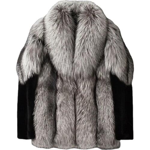 M-6XL New Fashion Mens Mink Furry Clothes Winter Clothing Plus Size Warm Faux Fox Fur Coat