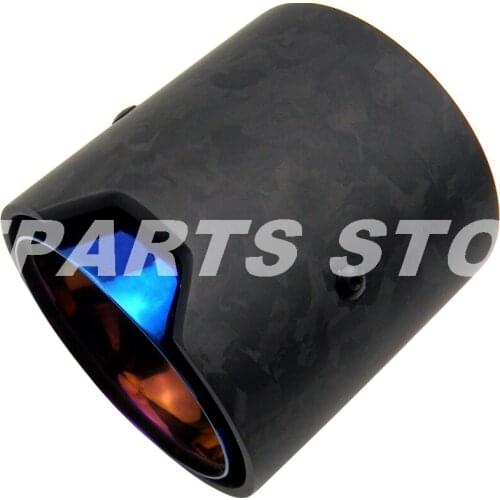 New M Logo burnt blue stainless steel pipe matte forged Carbon Fiber Exhaut tip for BMW M235i M240i M335i M340i M435i M440i