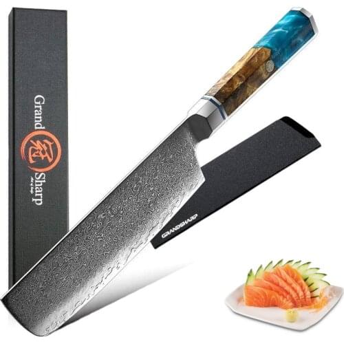 Grandsharp 6.5 Inch Nakiri Knife Japanese 67 Layer Damascus Steel VG10 Kitchen Knife Chef Knives Vegetables Cleaver Cutlery NEW