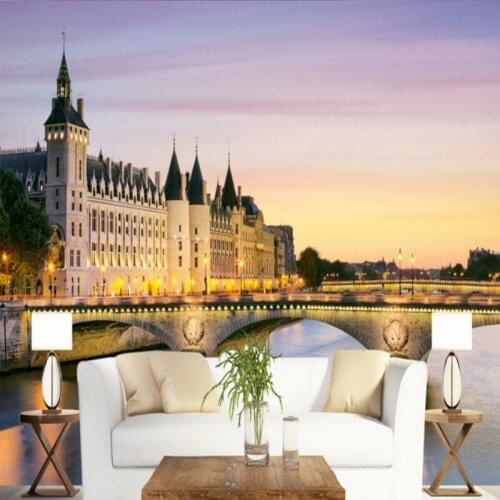 Drop Shipping Custom Photo Wallpaper Beautiful Modern Urban Landscape High Quality Wallpaper Mural Bedroom Backdrop Decoration