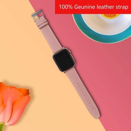 Hot sale Genuine Leather strap for apple watch band series SE 6 5 4 44mm 40 for iwatch 3 2 1 bracelet 38 42mm
