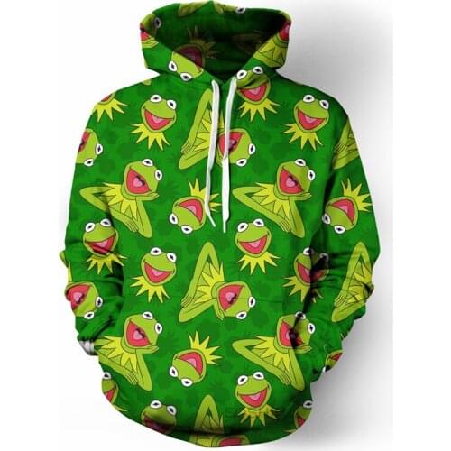 SOSHIRL Kawaii Sad Frog Hoodies Hipster Funny Cool Anime Hoody Unisex Ins Fashion Green Pullovers Surprise Animal Tops Dropship