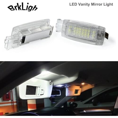 2Pcs No Error LED Vanity Mirror Lights Ceiling Reading Lamp Auto Parts For VW Passat Golf Jetta Tiguan Touran Sharan Polo CC EOS