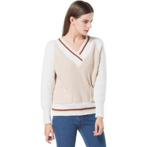 V neck Crochet Female Autumn Winter Women Sweater Preppy Korean Japan Loose Pullovers Cute Hip Hop Girl Lady Knitting Sweaters