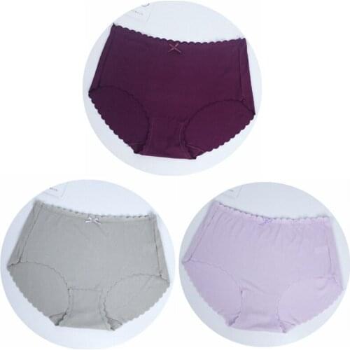 3Pcs/lot Thin No trace Soft High elasticity Comfortable ruffles Lingeries Modal Underwears Women Panties Plus Size 6XL Briefs
