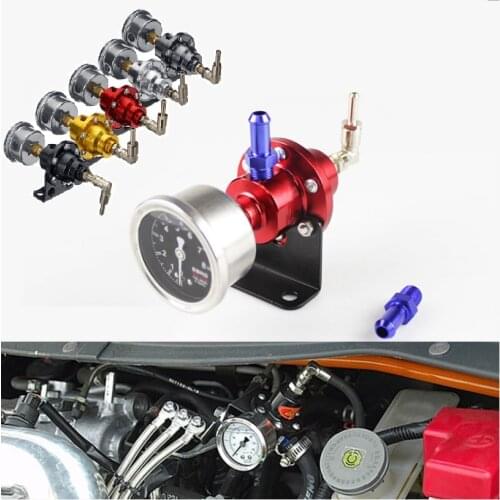 1PC General Purpose Fuel Regulator Vehicle Refitting fuel Supercharger Fuel Pressure Regulator With Pressure Gauge Kit