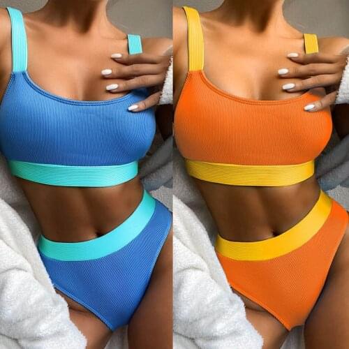 Women Push Up Bikini Set beach swimwear Summer Sexy Patchwork Bikini Set Push-Up Pad Swimwear Swimsuit Beachwear Bathing Suit