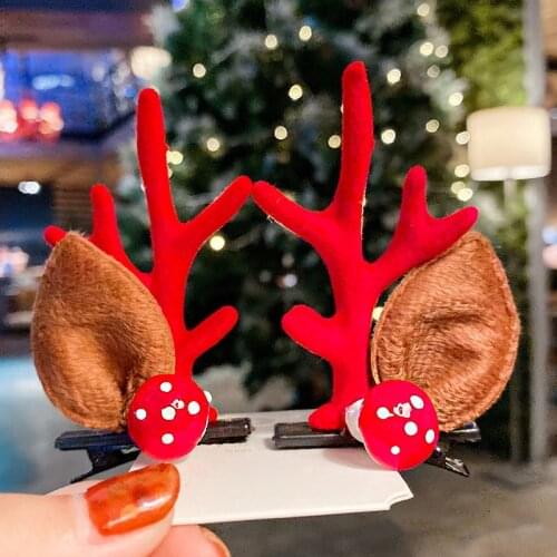 1 Pair Child Cute Santa Tree Elk Antlers Ornament Hair Clips Girls Lovely Christmas Gifts XMS Decorations Cosplay