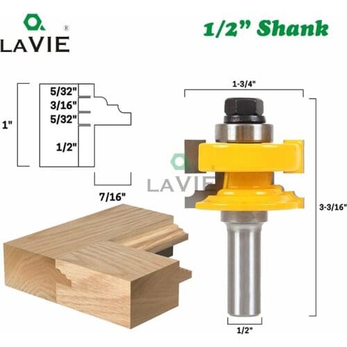 1pc 12MM 1/2 Shank Classical Reversible Rail & Stile Ogee Tenon Glass Door Router Bit Milling Cutter for Wood Woodworking 03076