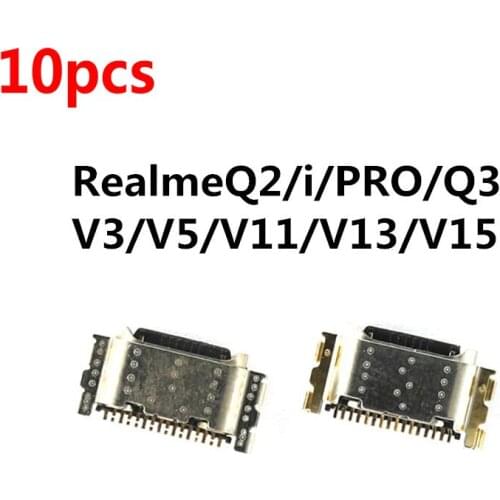 10PCS New Micro USB Plug Charging Port Connector Socket For Realme Q2 Q3 i pro GT neo V3 V5 V11 V13 V15 Repair Part