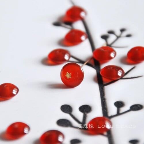 Wholesale 10 pcs/lot natural red stone carnelian stone disc rondelle loose beads jewelry making DIY for women