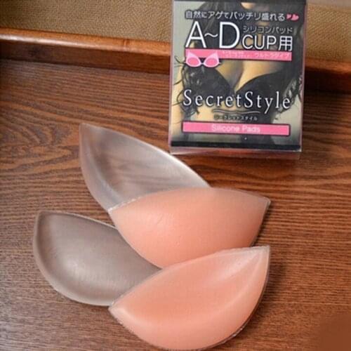 2 Pair Silicone Triangle Bikini Swimsuit Bra Insert Pads Push Up Bra Pads Pasties Invisable Breast Enhancer Lingerie