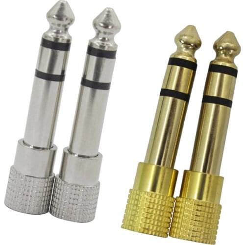 2pcs 6.5mm Male To 3.5mm Female Stereo Aduio Adapter For Headphone