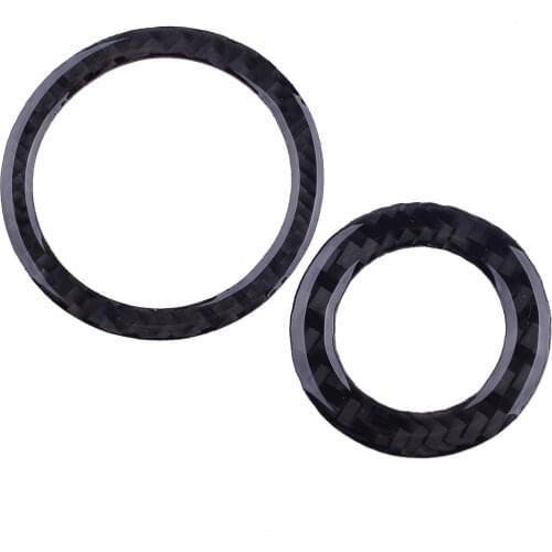 2pcs Engine Start Stop Push Button Switch Ring Trim Cover Carbon Fiber Fit For Dodge Challenger 2015 2016 2017 2018 2019 2020