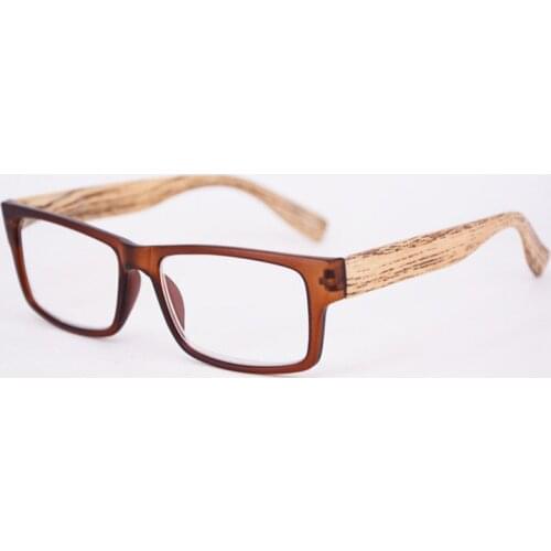 2Pcs Men Square Reading Glasses Imitation Wood Grain Presbyopic Eyewear Ultralight PC Magnifier +1.0 +1.5 +2.0 +2.5 +3.0 +3.5