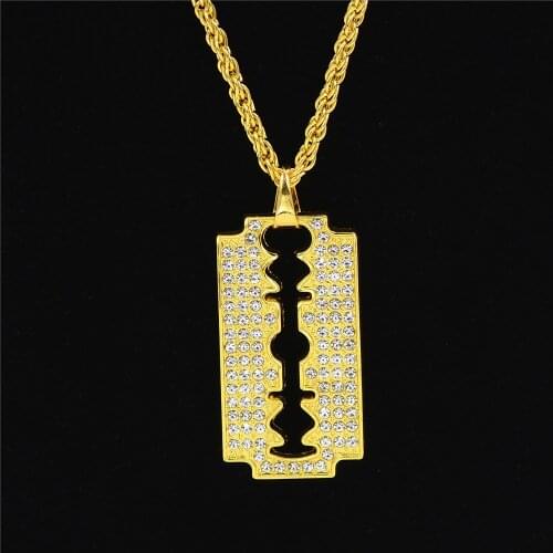 Hard Goods Water Jewelry Hip Hop Blade Necklace Pendant Hiphop Street Dance Jewelry Cross Border E-commerce Source