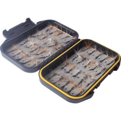 40pcs Fly Fishing Flies Kit Fishing Flies Wet Flies Assortment + Fly Box for Bass Salmon Trout Fish