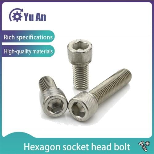 Hexagonal Socket Head Cap Bolts 304 Stainless Steel Hexagon Cup Screws DIN912 Cheese Head Hex Long Screw 1PCS