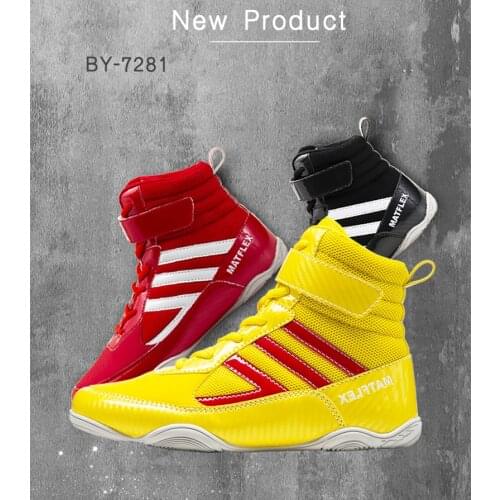 Red Boxing Shoes Men Professional Wrestling Fighting Weightlifting Shoe black Male Comfortable Support Training Women Child Boot