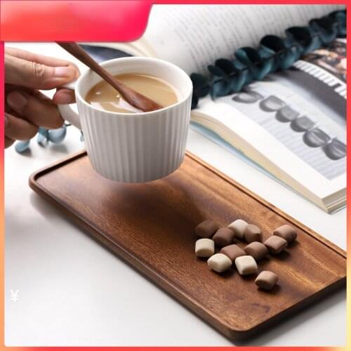 Tea tray simple dry tea table household rectangular Japanese fruit tea cup teapot hotel walnut solid wood plate