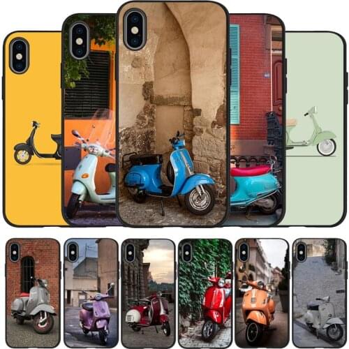 Vespa Scooter black Silicone Phone Case For iPhone 12 XR XS Max 5 5S SE 2020 6 6S PLUS 7 8 X 11Pro Max 11 Cover