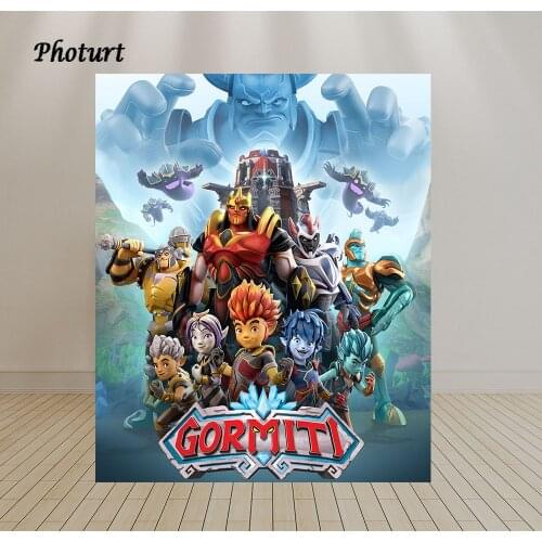 PHOTURT Gormiti Backdrop Kids Birthday Photo Background Cartoon Movie Polyester Vinyl Decorate Studio Props