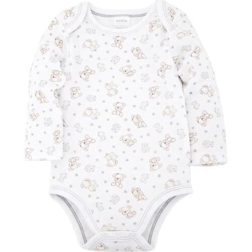 Kavkas Clothes For Children Spring And Autumn O-Neck Bear Printing Long Sleeve Baby Bodysuit macacao bebe