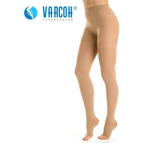 Medical Compression Pantyhose Unisex 30-40 mmHg Graduated Support Stockings for Nurses Shin Splints Flight Travel Varicose Veins