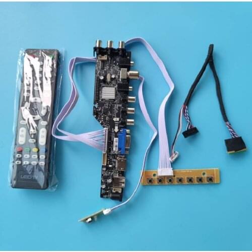 Kit For N156HGE-LB1 VGA LED HDMI-compatible 1920X1080 DVB-T DVB-T2 WLED TV LVDS USB AV controller board digital 15.6" remote