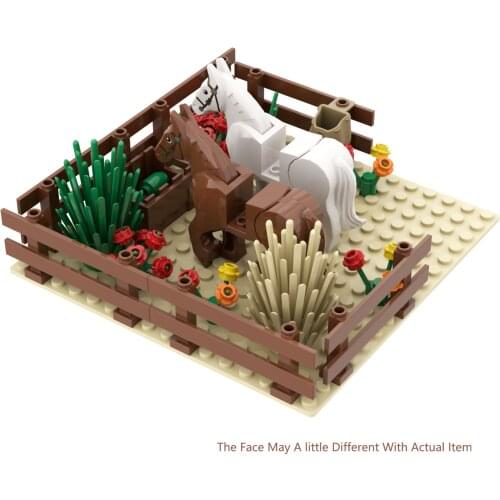 Horse Field MOC Compatible Major Brand Toys Building Block Classic Collections Assembled Brick Handmade Design